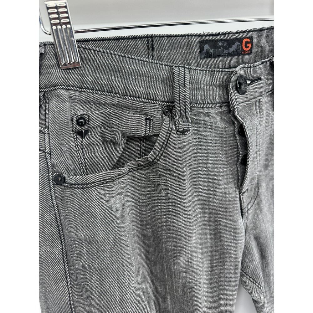 G By Guess Jeans Mens 32 Gray Calm Low Straight Studded Pockets Stretch Denim - Picture 3 of 8